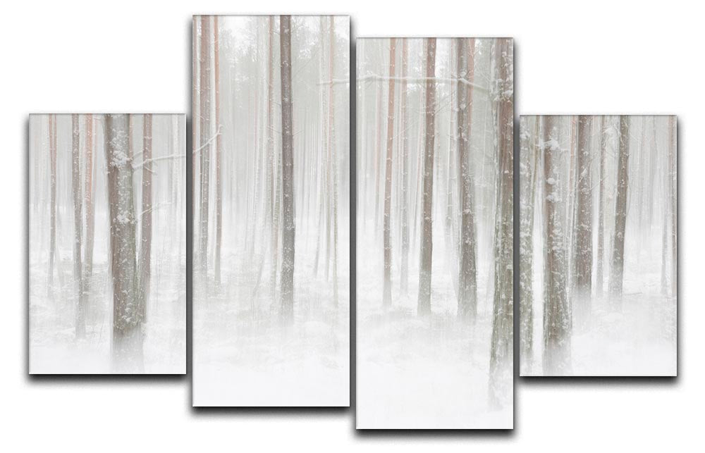 Winterforest In Sweden 4 Split Panel Canvas - Canvas Art Rocks - 1