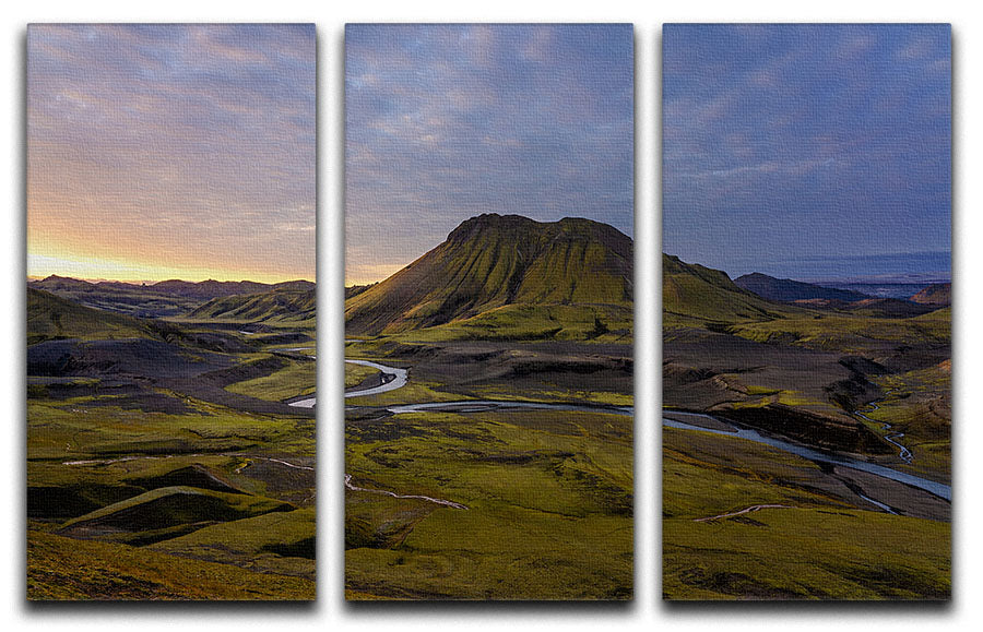 Iceland Highlands 3 Split Panel Canvas Print - Canvas Art Rocks - 1