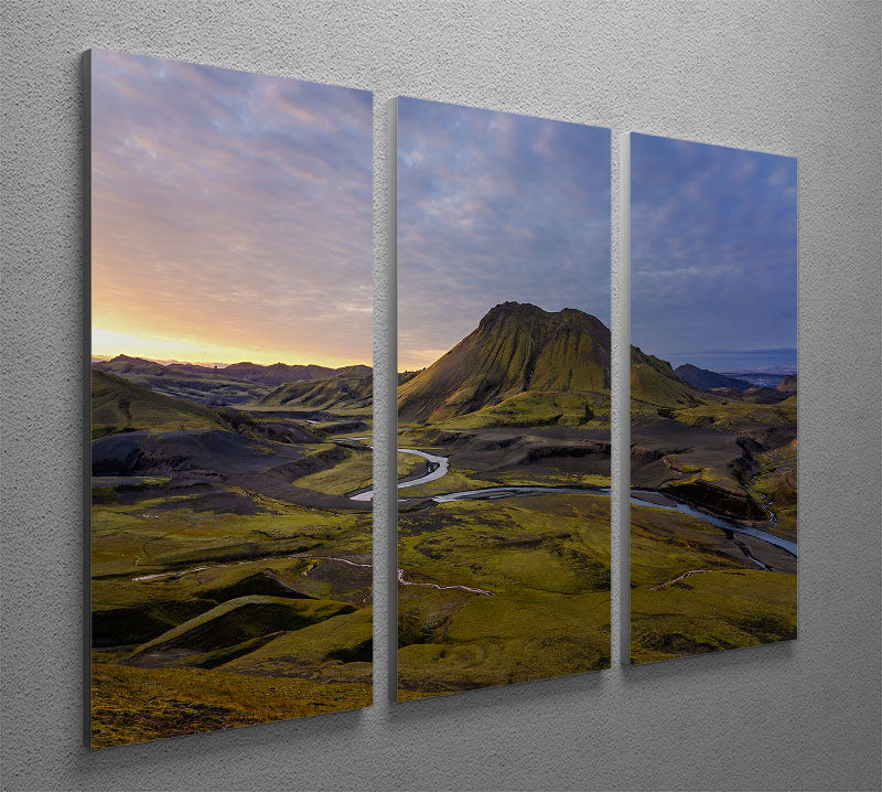 Iceland Highlands 3 Split Panel Canvas Print - Canvas Art Rocks - 2