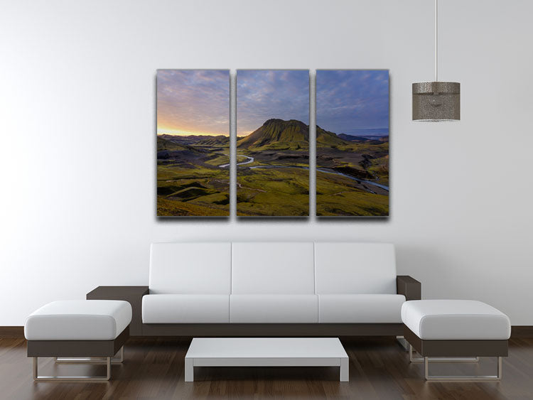 Iceland Highlands 3 Split Panel Canvas Print - Canvas Art Rocks - 3