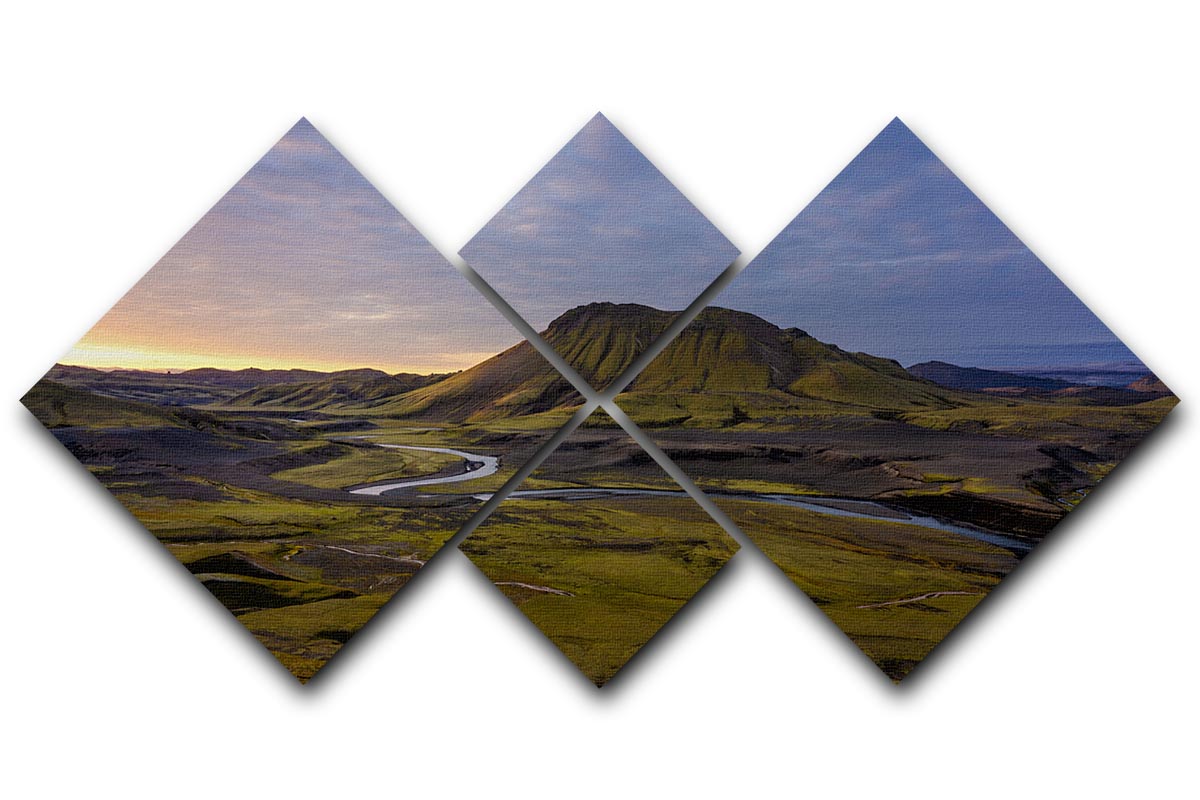 Iceland Highlands 4 Square Multi Panel Canvas - Canvas Art Rocks - 1