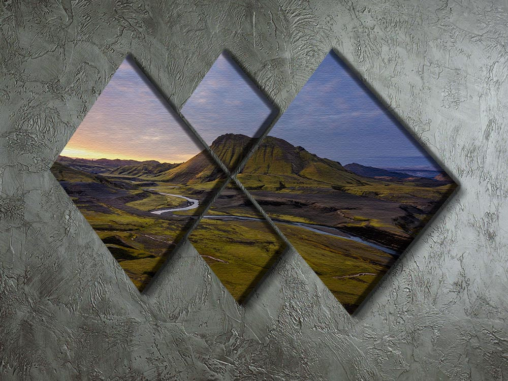 Iceland Highlands 4 Square Multi Panel Canvas - Canvas Art Rocks - 2