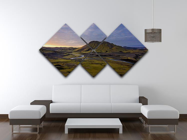 Iceland Highlands 4 Square Multi Panel Canvas - Canvas Art Rocks - 3