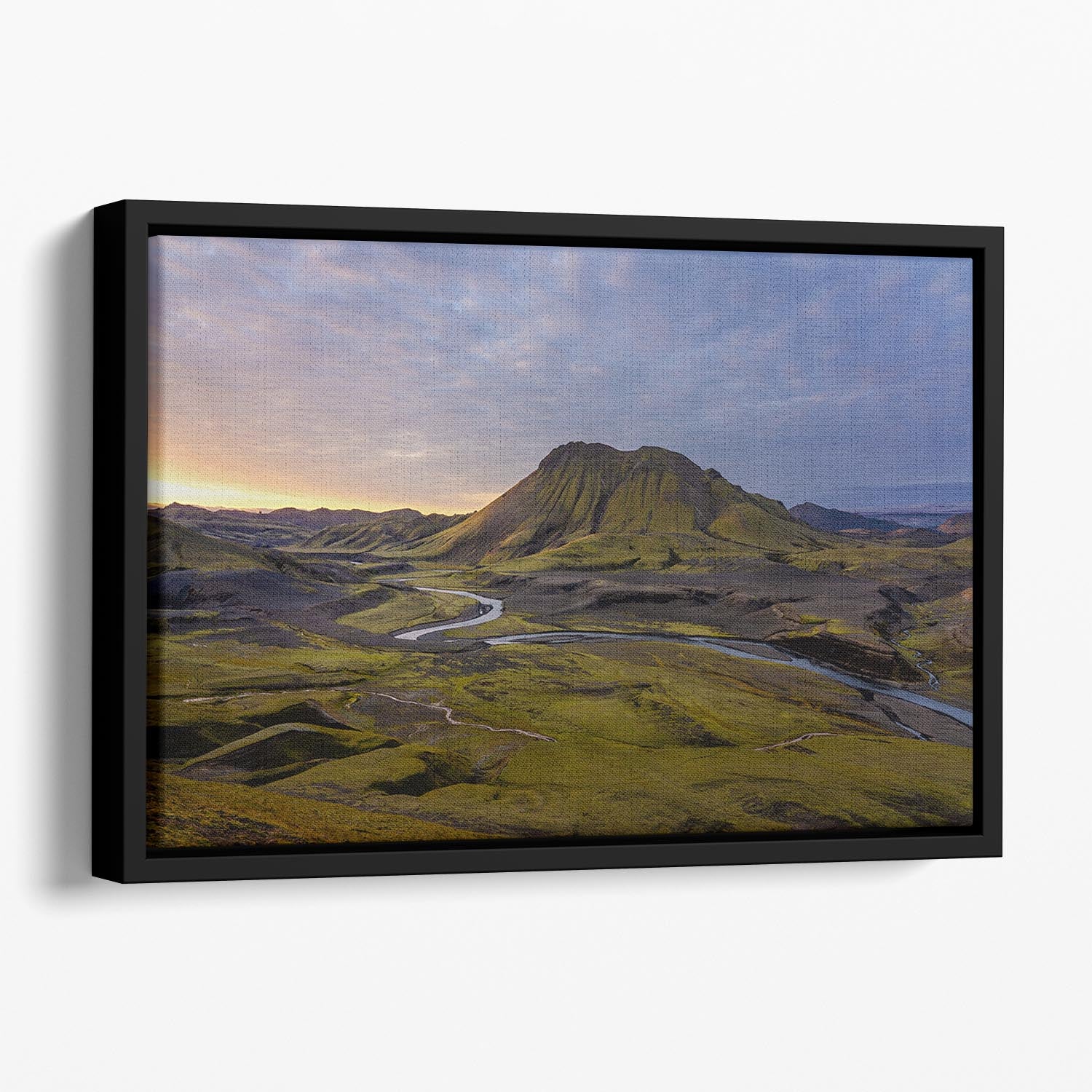 Iceland Highlands Floating Framed Canvas - Canvas Art Rocks - 1