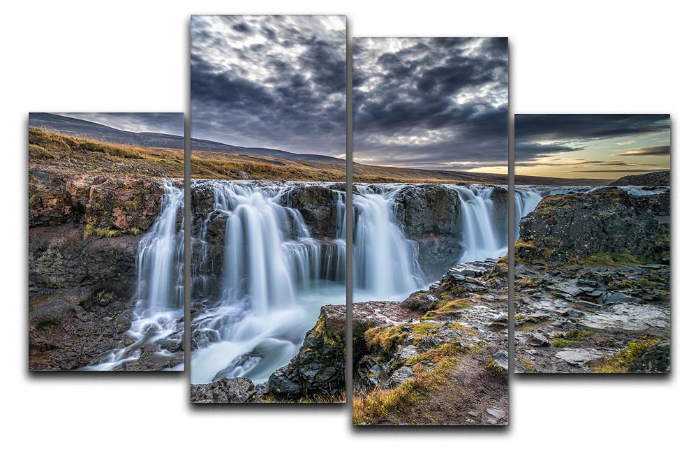 Unknown Falls In Iceland 4 Split Panel Canvas - Canvas Art Rocks - 1