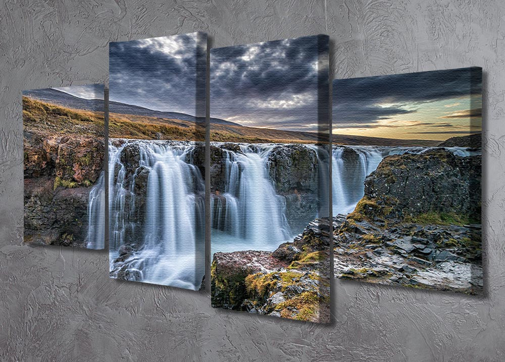 Unknown Falls In Iceland 4 Split Panel Canvas - Canvas Art Rocks - 2
