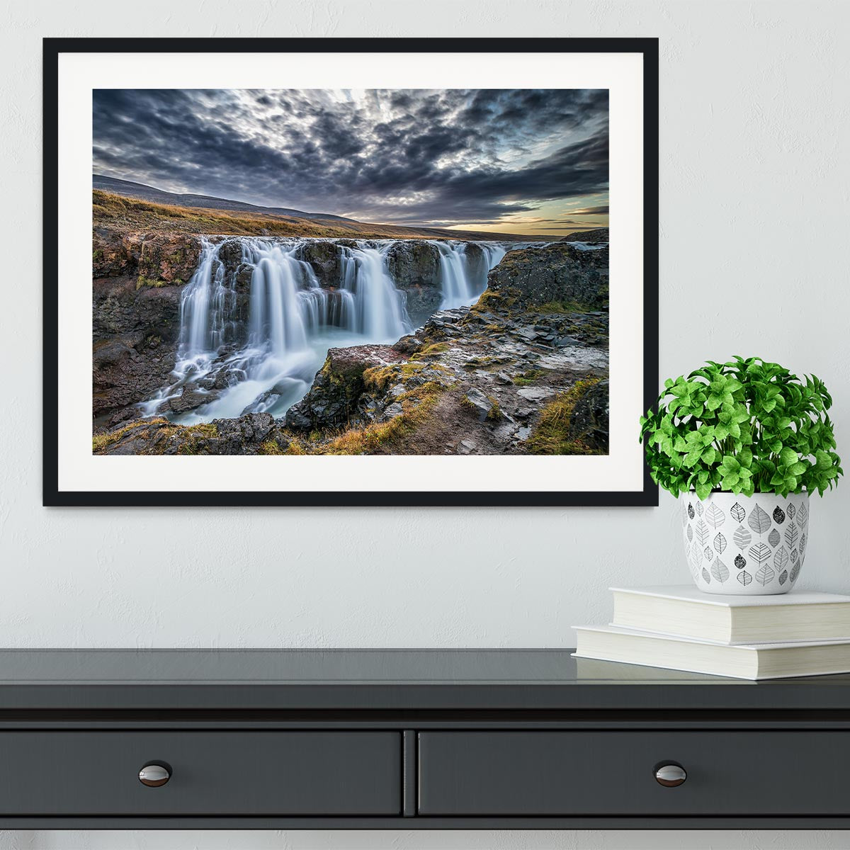 Unknown Falls In Iceland Framed Print - Canvas Art Rocks - 1