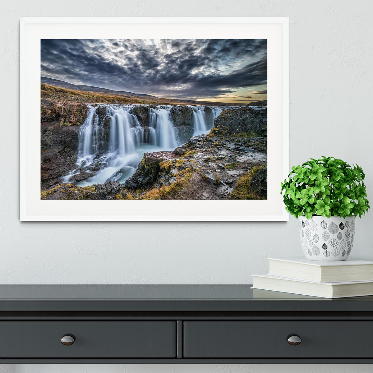 Unknown Falls In Iceland Framed Print - Canvas Art Rocks - 5