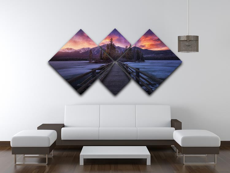 Pyramid Lake 4 Square Multi Panel Canvas - Canvas Art Rocks - 3