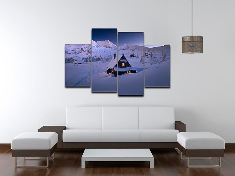 Winter Hut 4 Split Panel Canvas - Canvas Art Rocks - 3