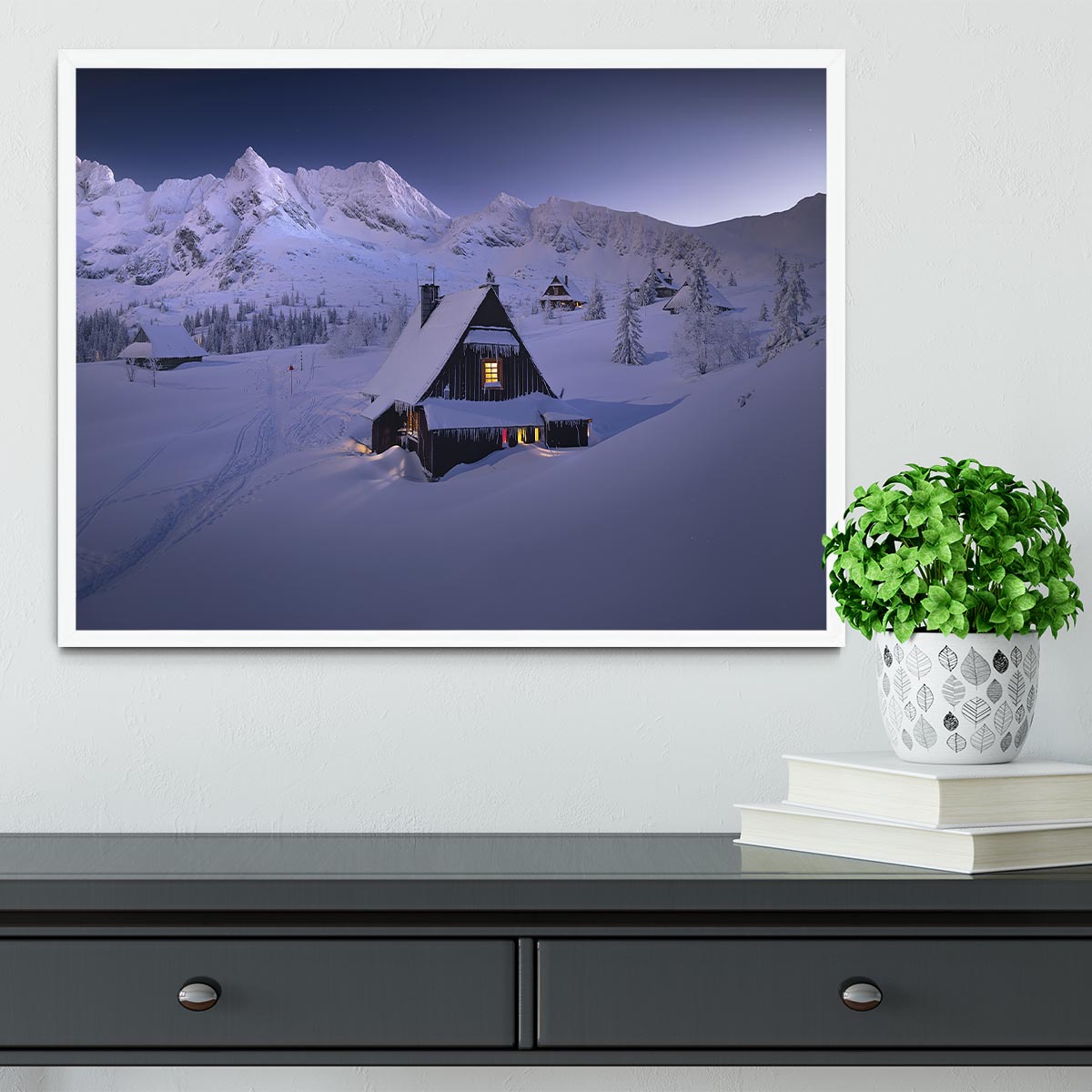 Winter Hut Framed Print - Canvas Art Rocks -6