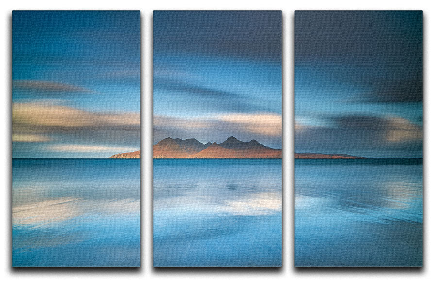 An Epic Sunrise In Eigg 3 Split Panel Canvas Print - Canvas Art Rocks - 1