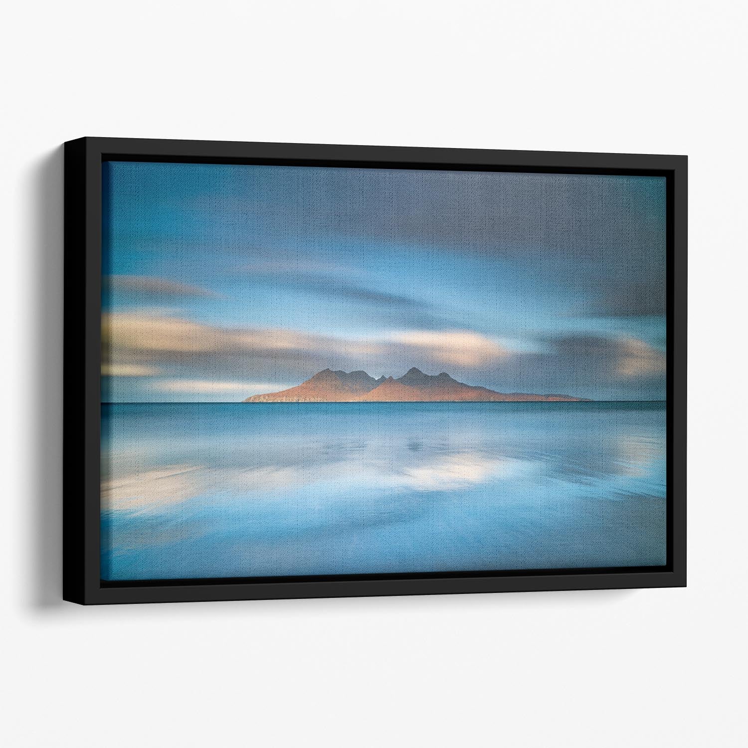 An Epic Sunrise In Eigg Floating Framed Canvas - Canvas Art Rocks - 1
