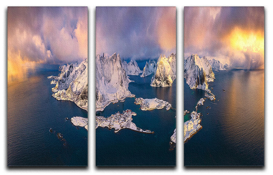 Good Morning, Lofoten 3 Split Panel Canvas Print - Canvas Art Rocks - 1