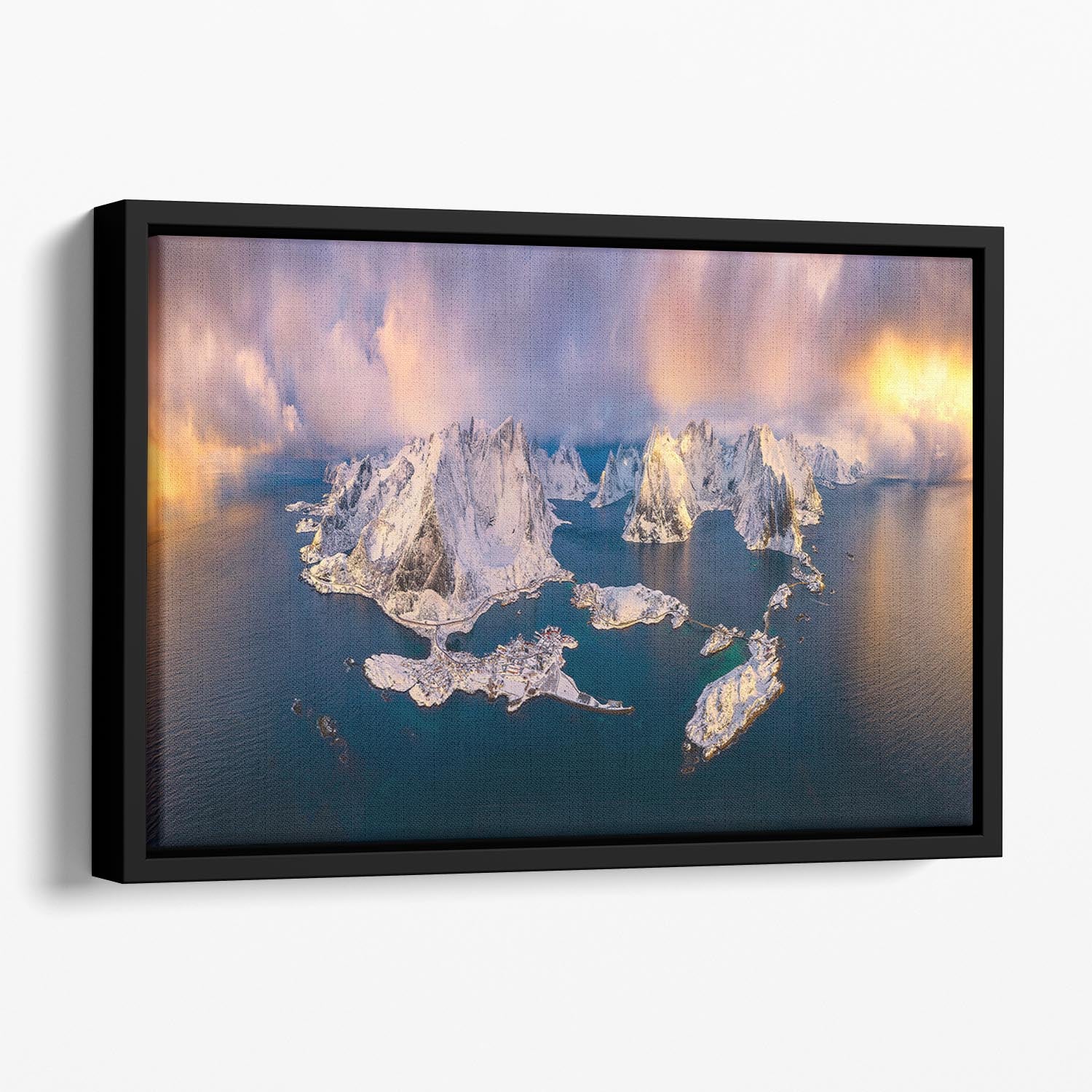 Good Morning, Lofoten Floating Framed Canvas - Canvas Art Rocks - 1