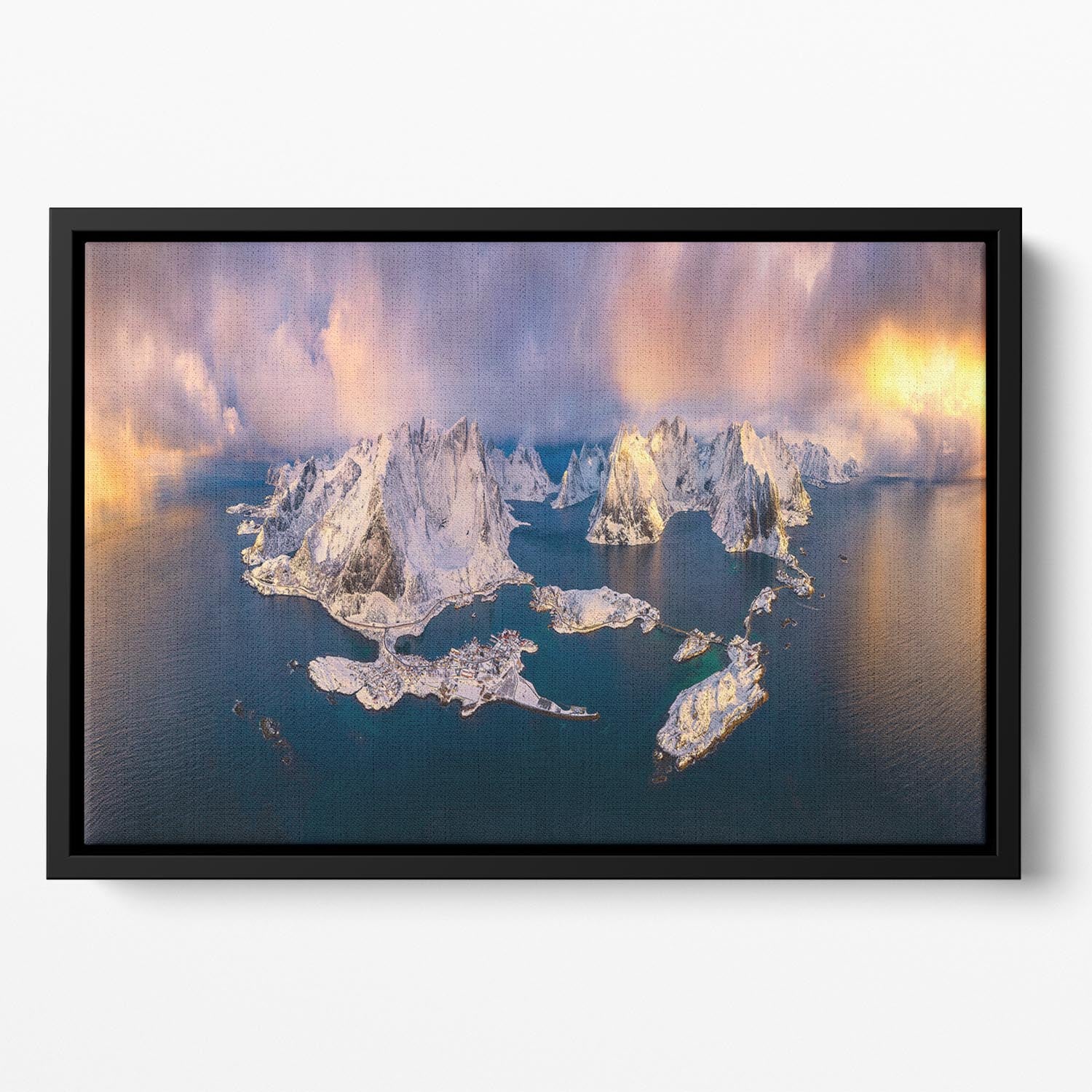 Good Morning, Lofoten Floating Framed Canvas - Canvas Art Rocks - 2
