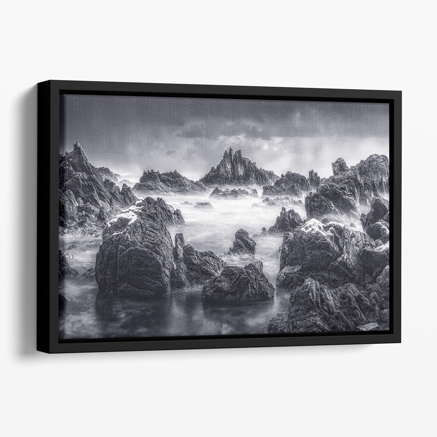 Rocky Seascape Floating Framed Canvas - Canvas Art Rocks - 1