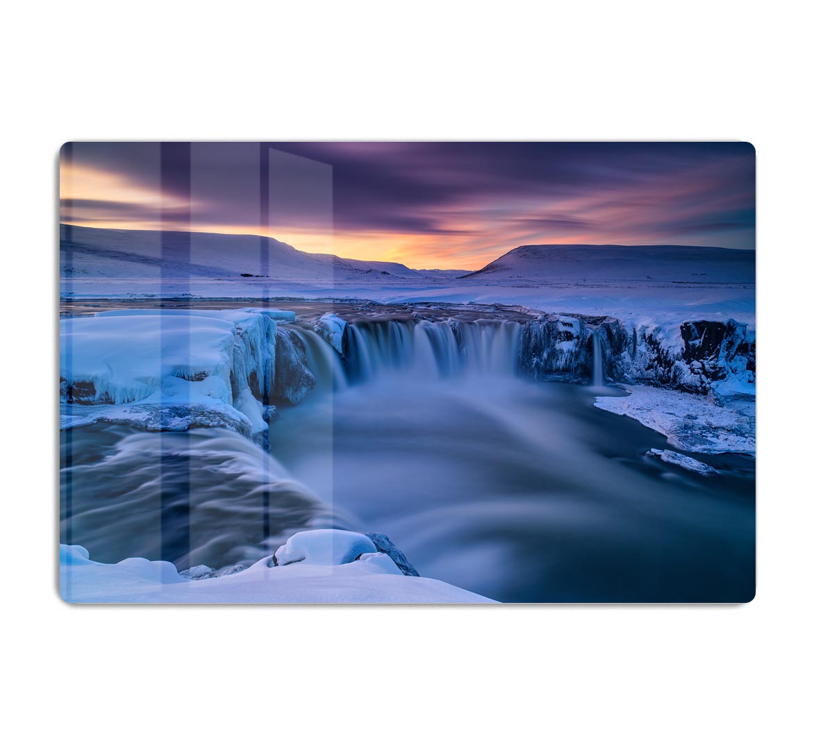 Wintry Waterfall HD Metal Print - Canvas Art Rocks - 1