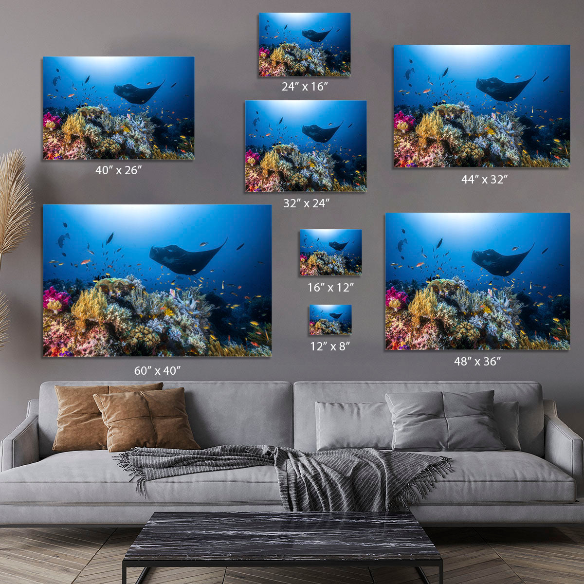 Manta Reef On The Reef Canvas Print or Poster - Canvas Art Rocks - 7