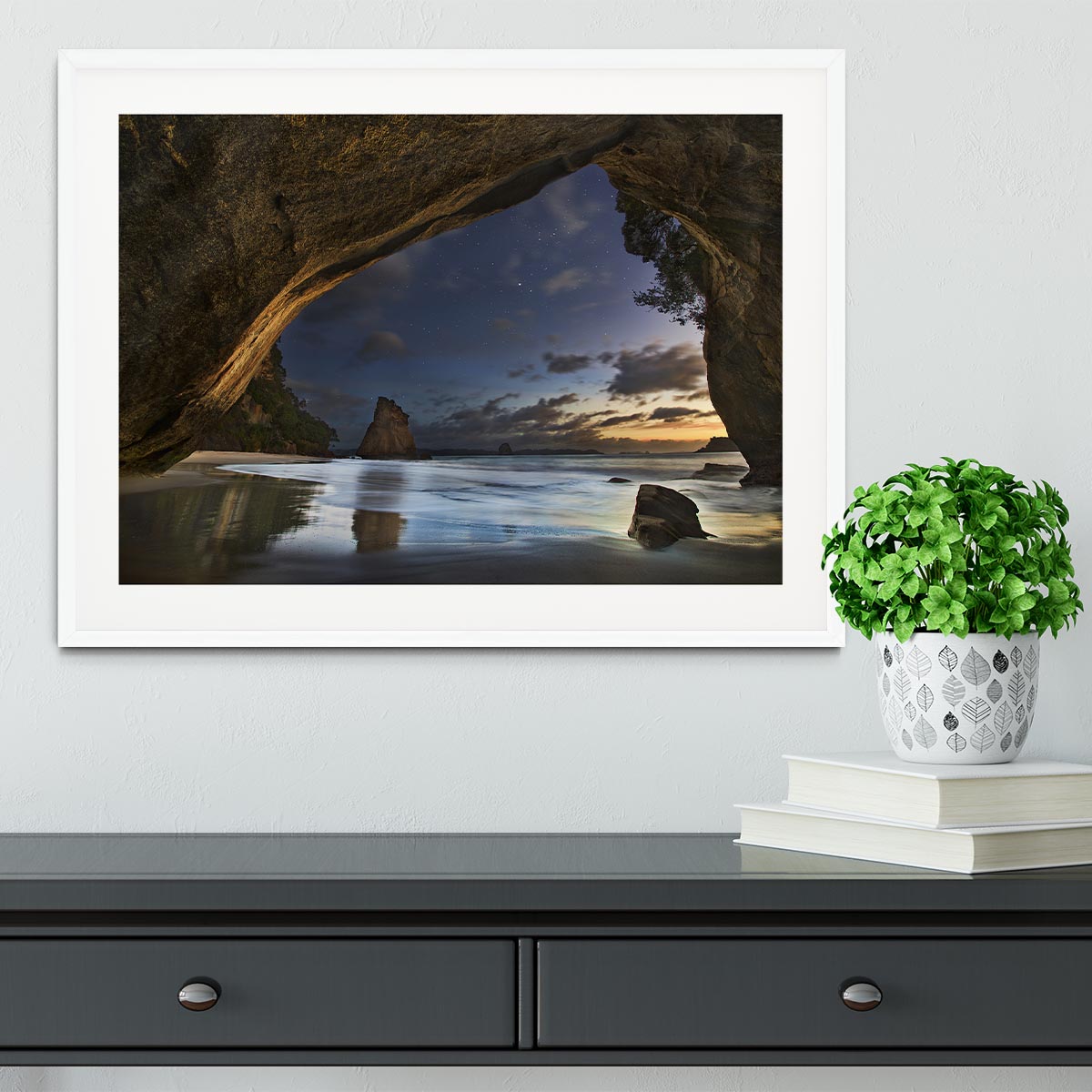 Cathedral Cove Framed Print - Canvas Art Rocks - 5