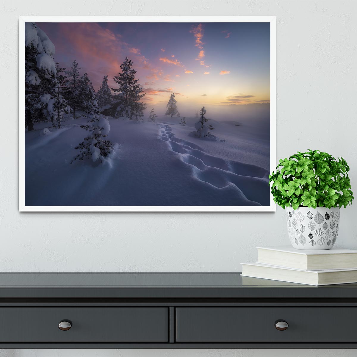 Winter Steps Framed Print - Canvas Art Rocks -6