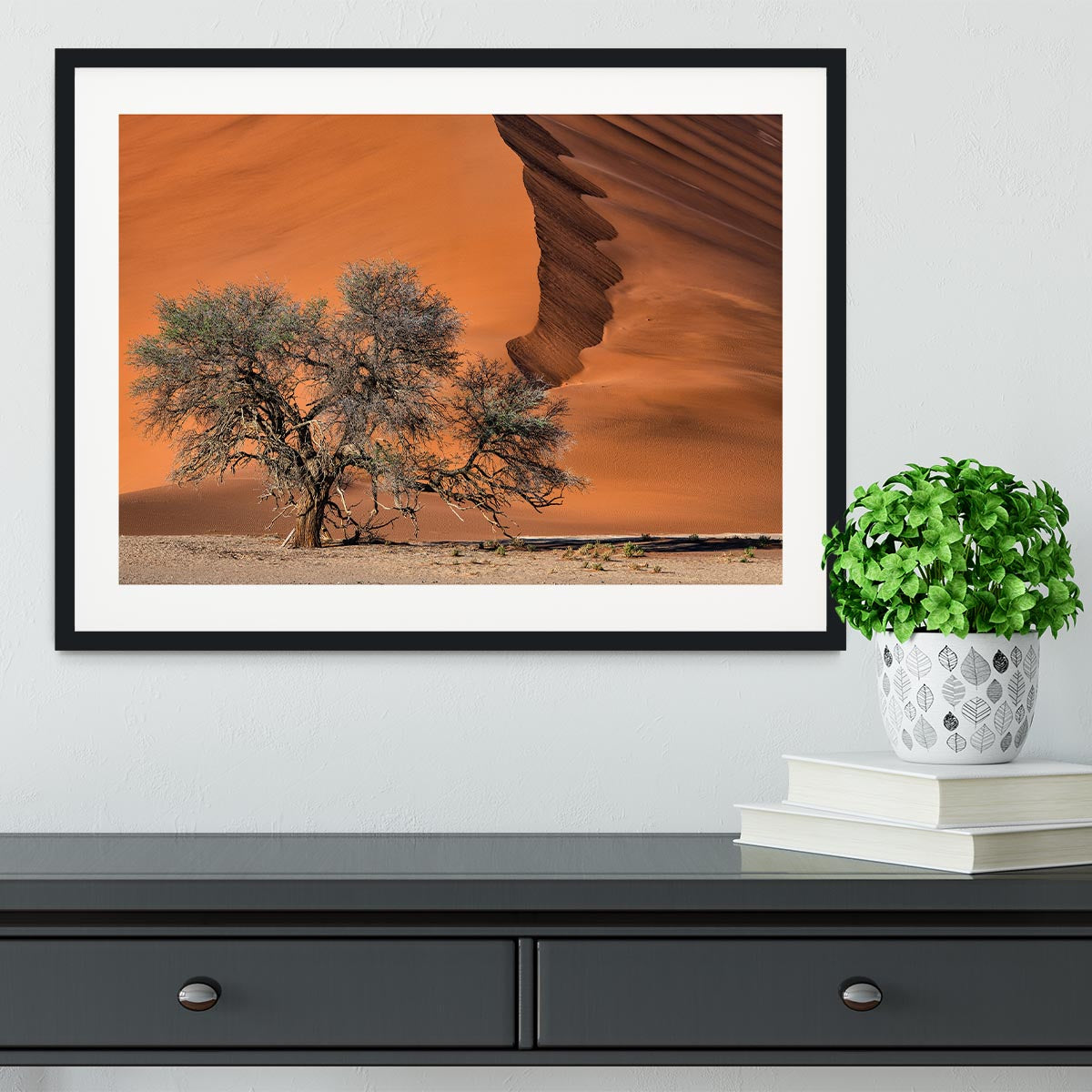 Acacia In The Desert Framed Print - Canvas Art Rocks - 1