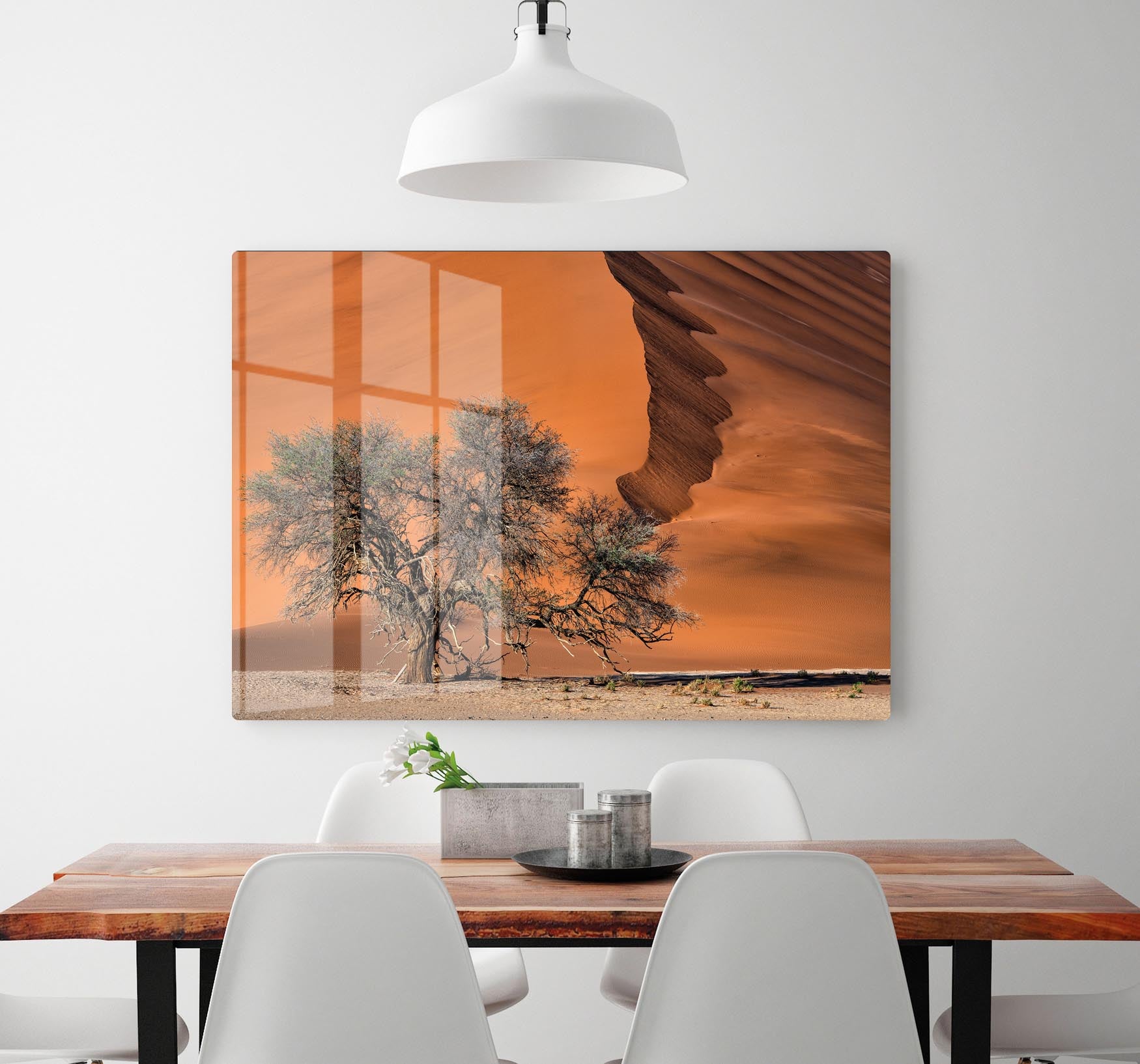 Acacia In The Desert HD Metal Print - Canvas Art Rocks - 2