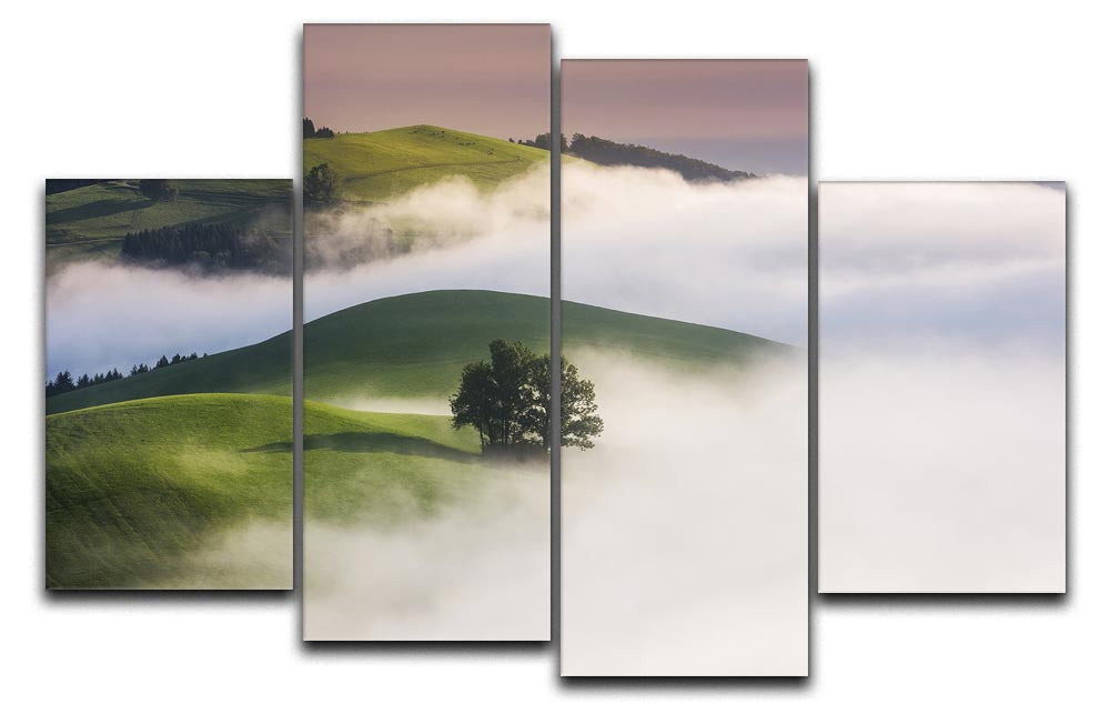 Green Hills 4 Split Panel Canvas - Canvas Art Rocks - 1