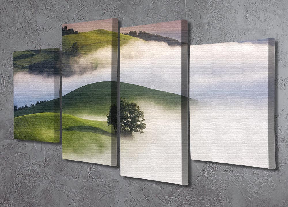Green Hills 4 Split Panel Canvas - Canvas Art Rocks - 2