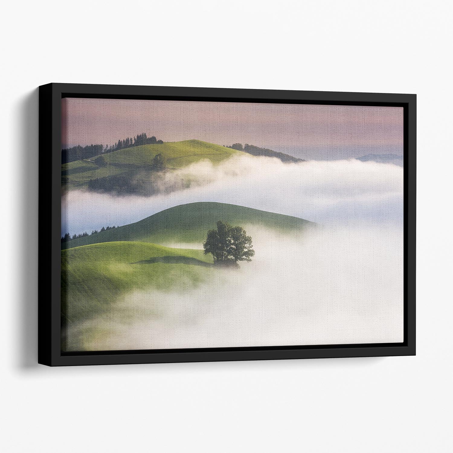 Green Hills Floating Framed Canvas - Canvas Art Rocks - 1
