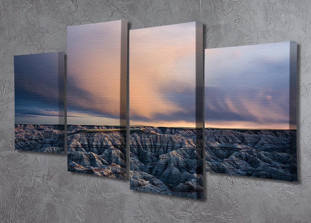 Twilight Over Badlands 4 Split Panel Canvas - Canvas Art Rocks - 2