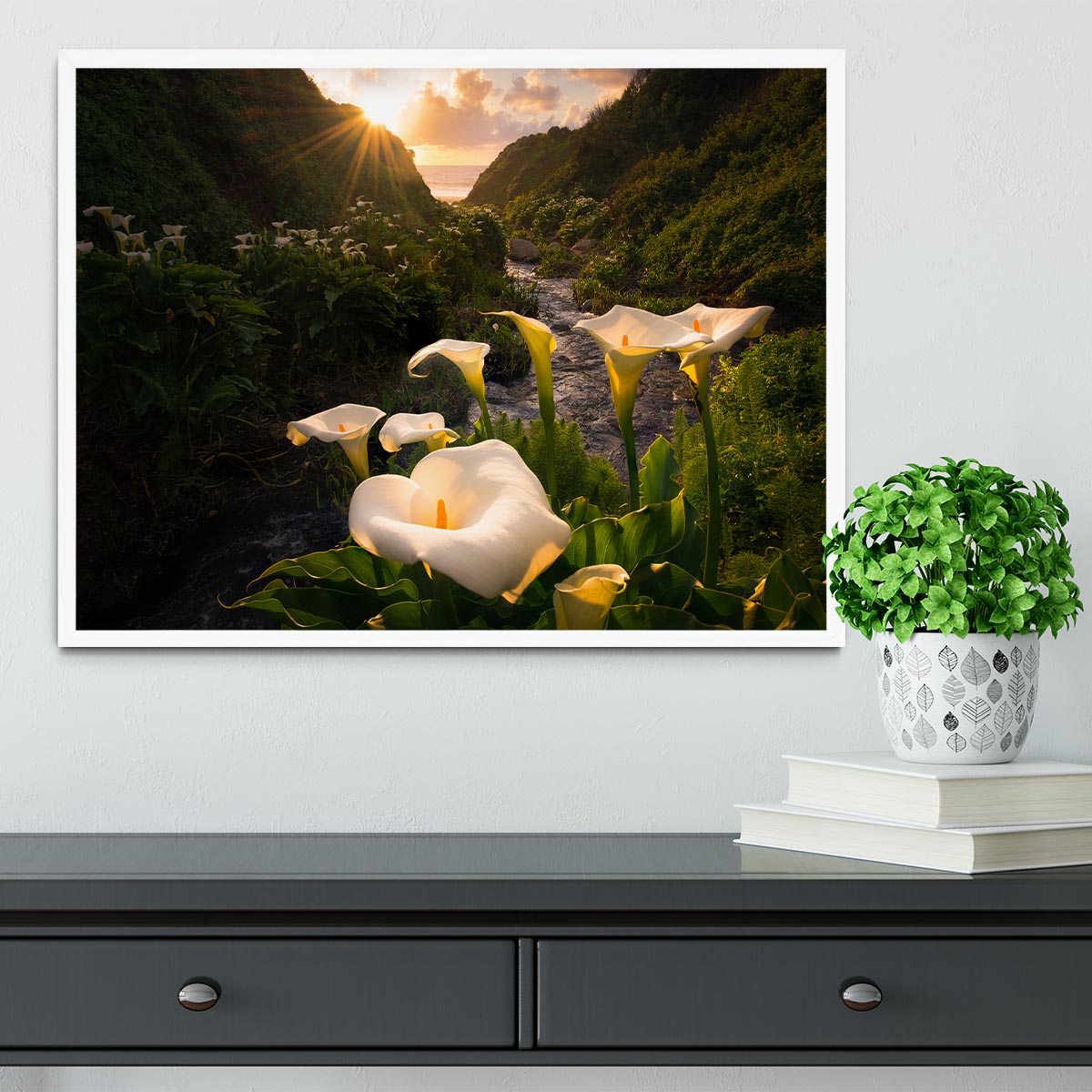 Calla Lily World Framed Print - Canvas Art Rocks -6