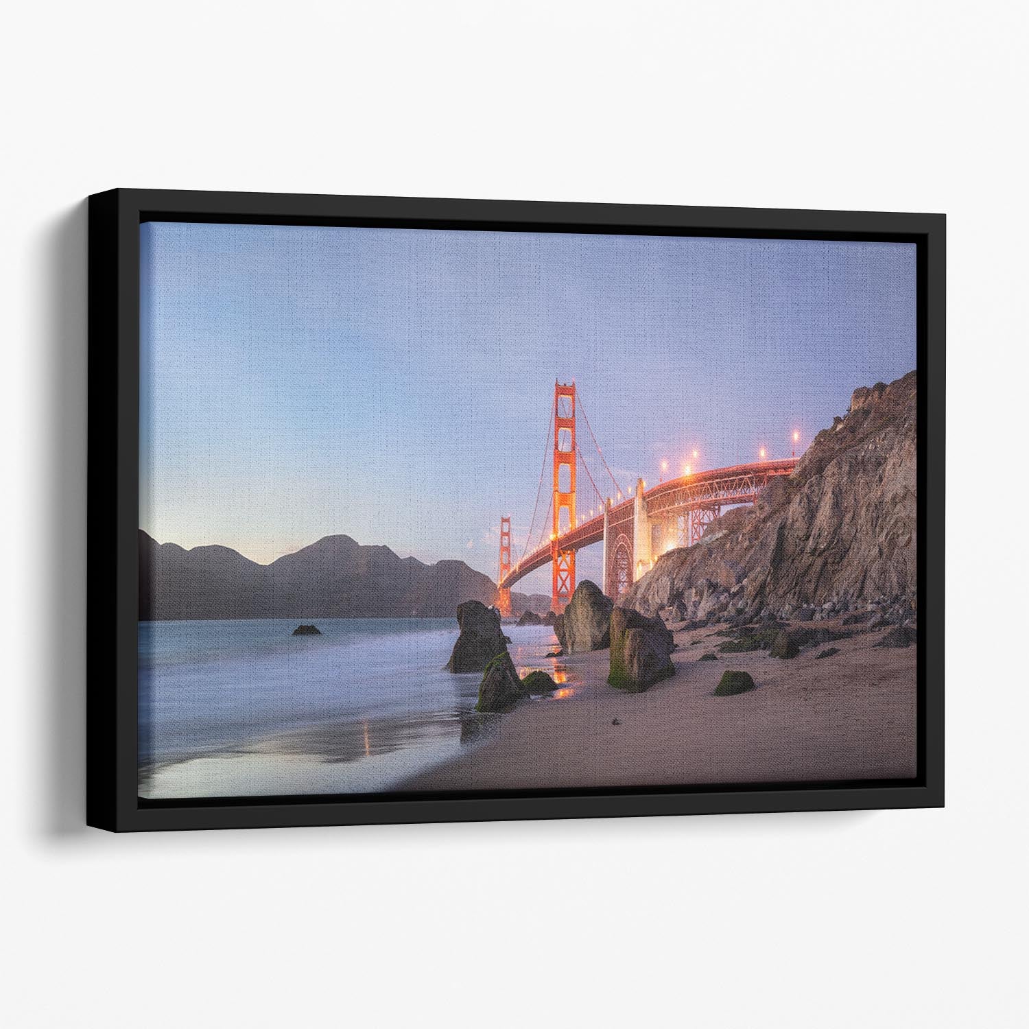 Sunset Bay Floating Framed Canvas - Canvas Art Rocks - 1