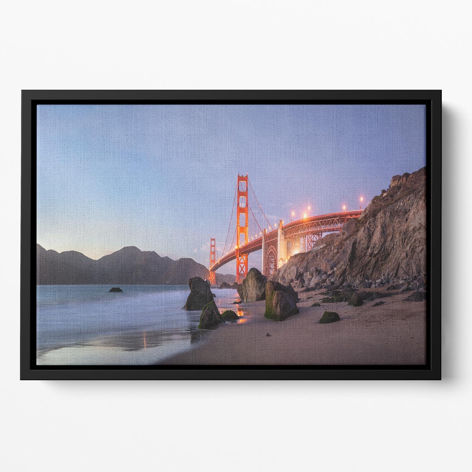 Sunset Bay Floating Framed Canvas - Canvas Art Rocks - 2