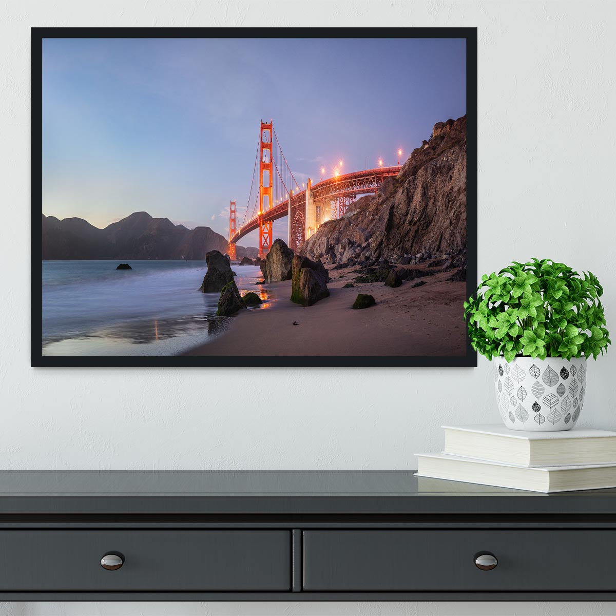 Sunset Bay Framed Print - Canvas Art Rocks - 2