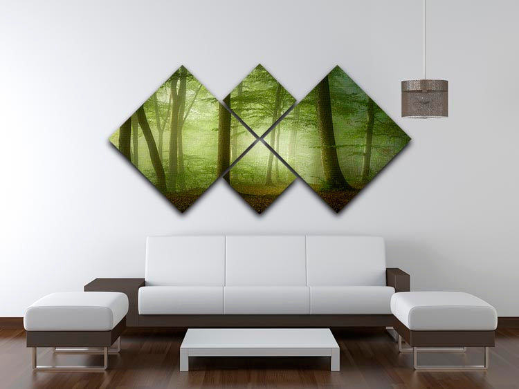 Mysterious Spring Morning 4 Square Multi Panel Canvas - Canvas Art Rocks - 3