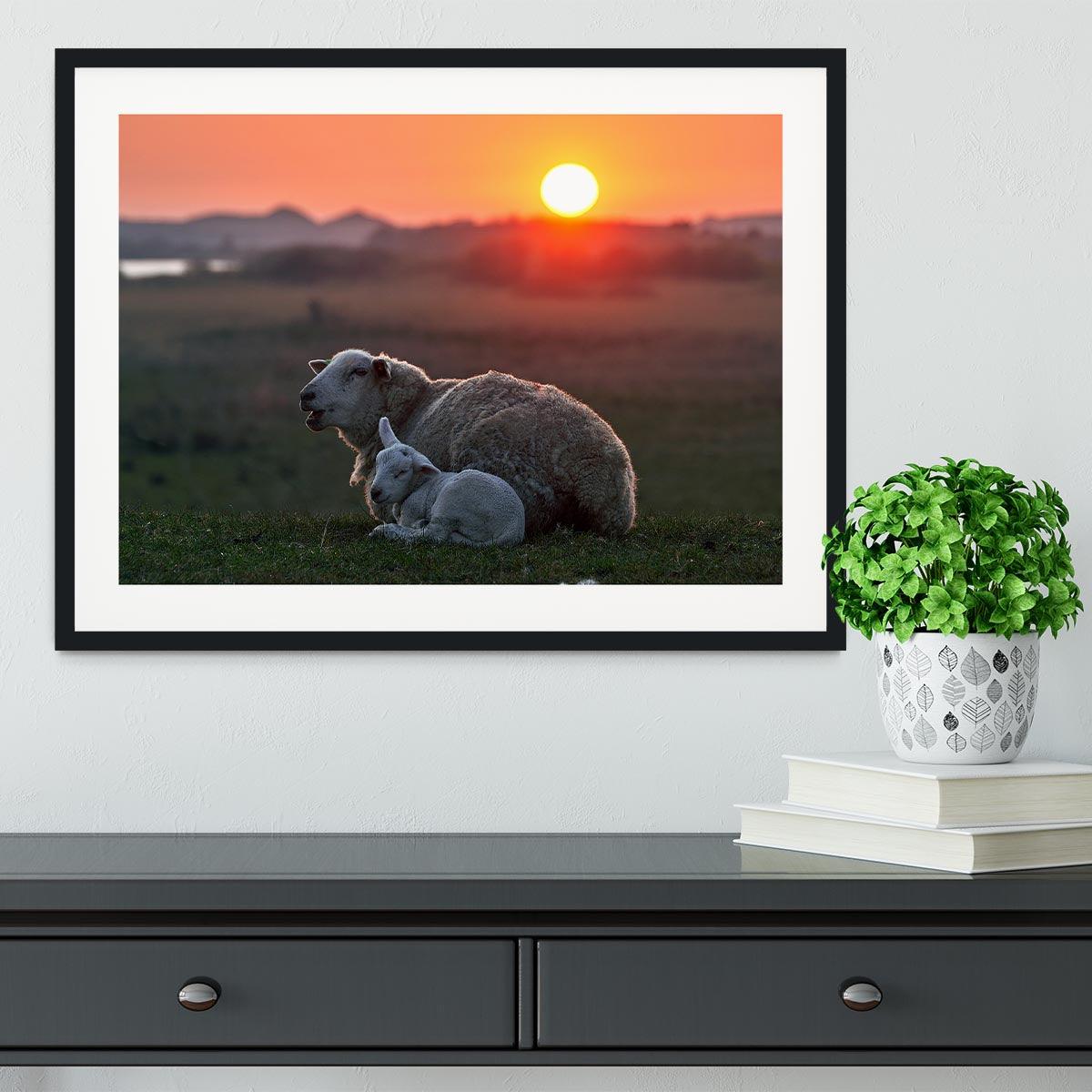 Sleep well Sheep Framed Print - Canvas Art Rocks - 1