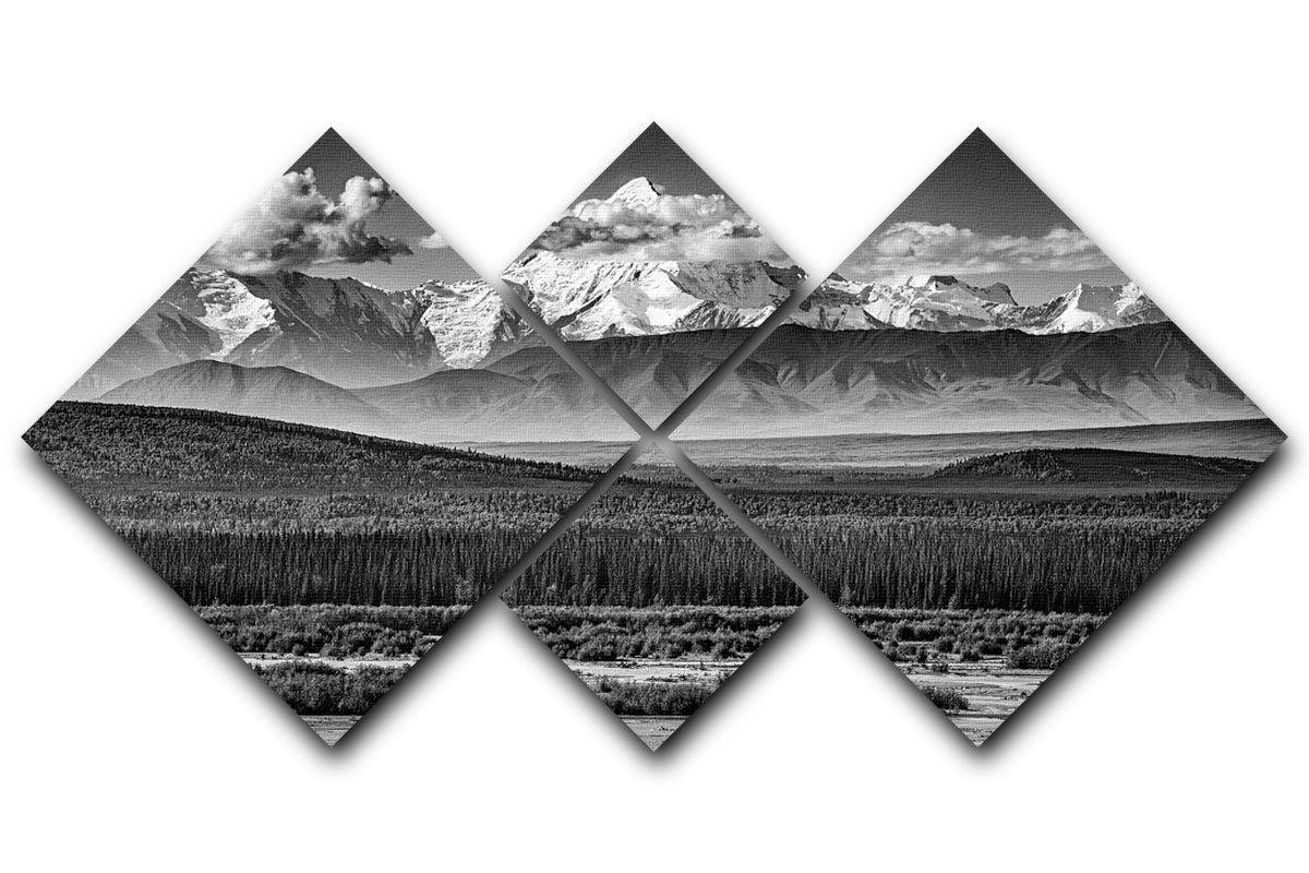 The Alaskan Range 4 Square Multi Panel Canvas - Canvas Art Rocks - 1