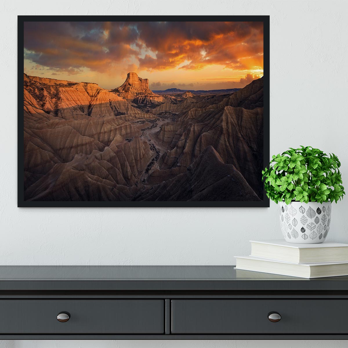 Badlands Bardenas Reales Framed Print - Canvas Art Rocks - 2