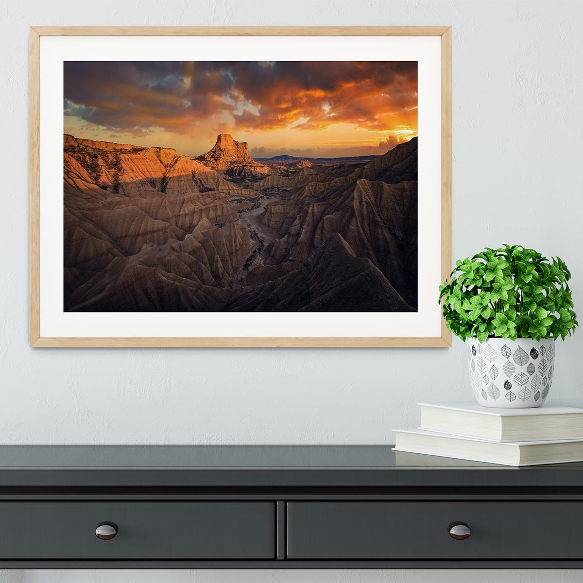 Badlands Bardenas Reales Framed Print - Canvas Art Rocks - 3