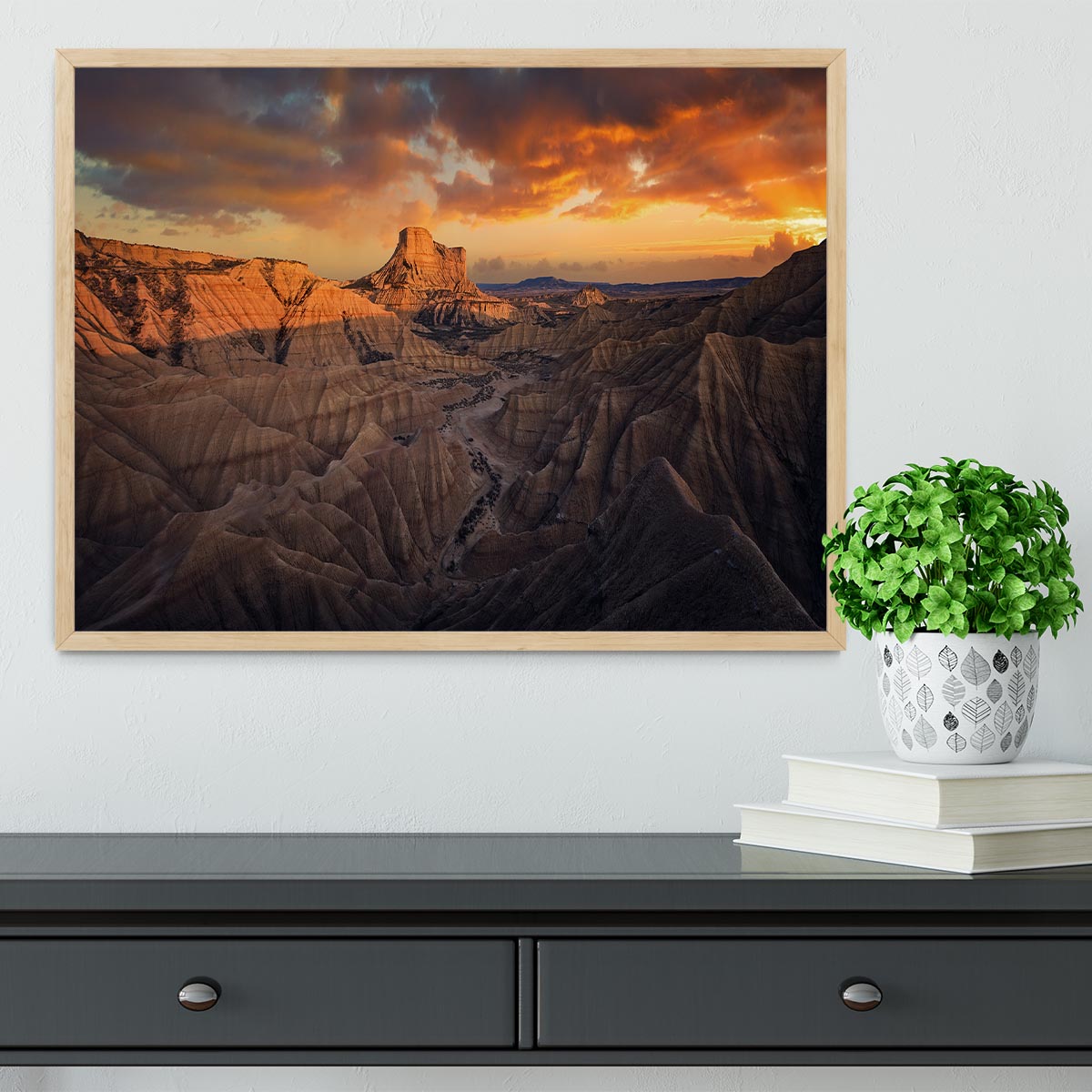 Badlands Bardenas Reales Framed Print - Canvas Art Rocks - 4