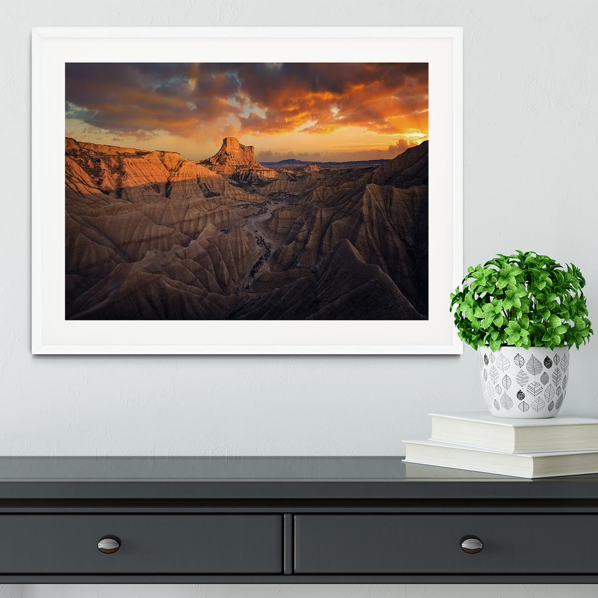 Badlands Bardenas Reales Framed Print - Canvas Art Rocks - 5