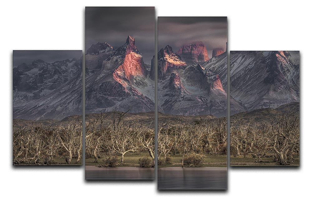 Below The Peaks Of Patagonia 4 Split Panel Canvas - Canvas Art Rocks - 1
