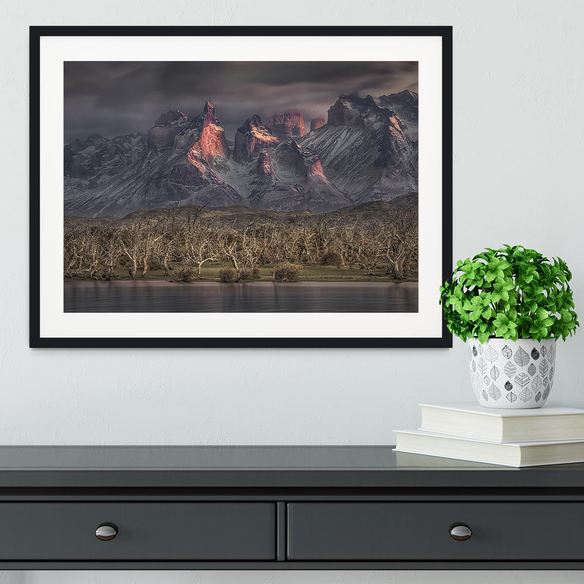 Below The Peaks Of Patagonia Framed Print - Canvas Art Rocks - 1