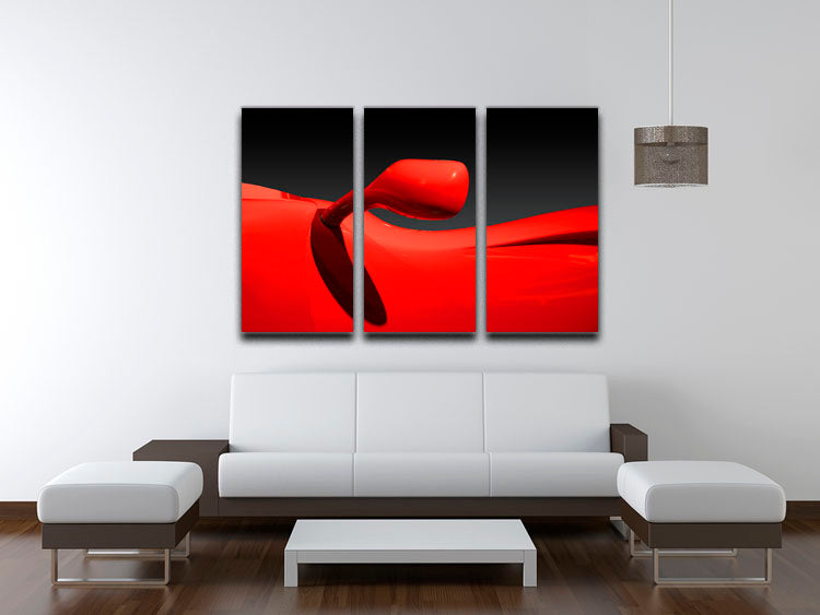 Red Car 3 Split Panel Canvas Print - Canvas Art Rocks - 3
