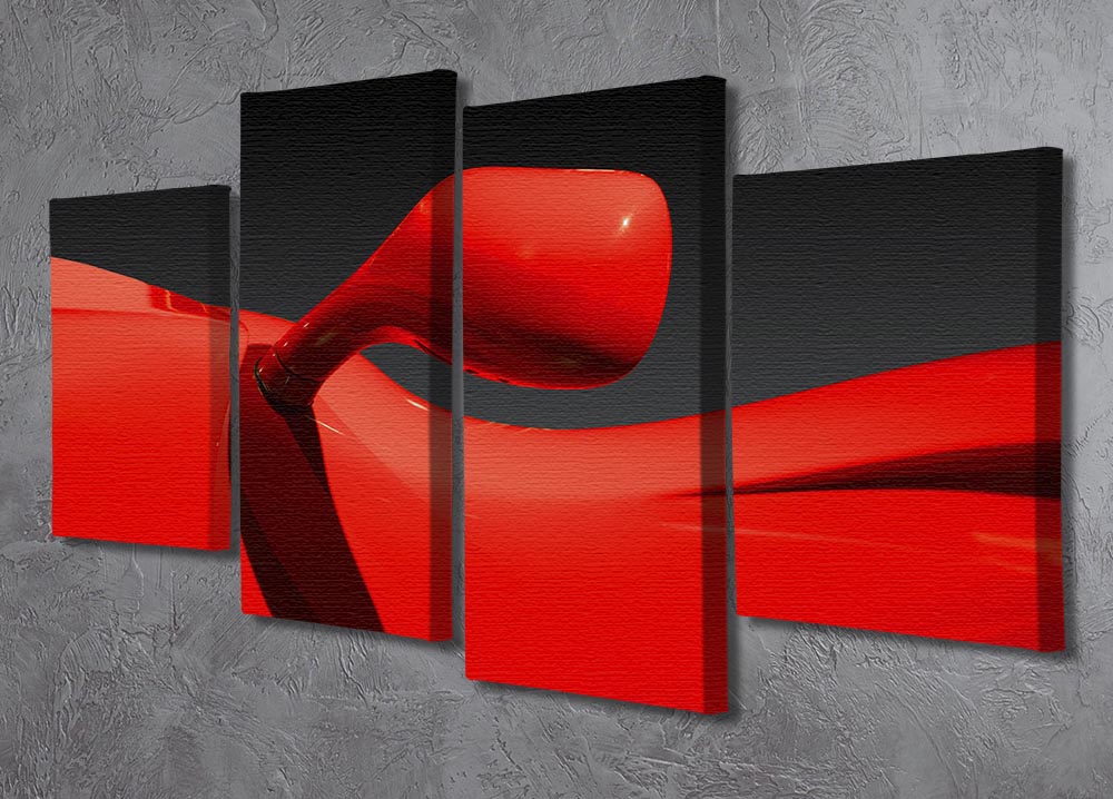 Red Car 4 Split Panel Canvas - Canvas Art Rocks - 2