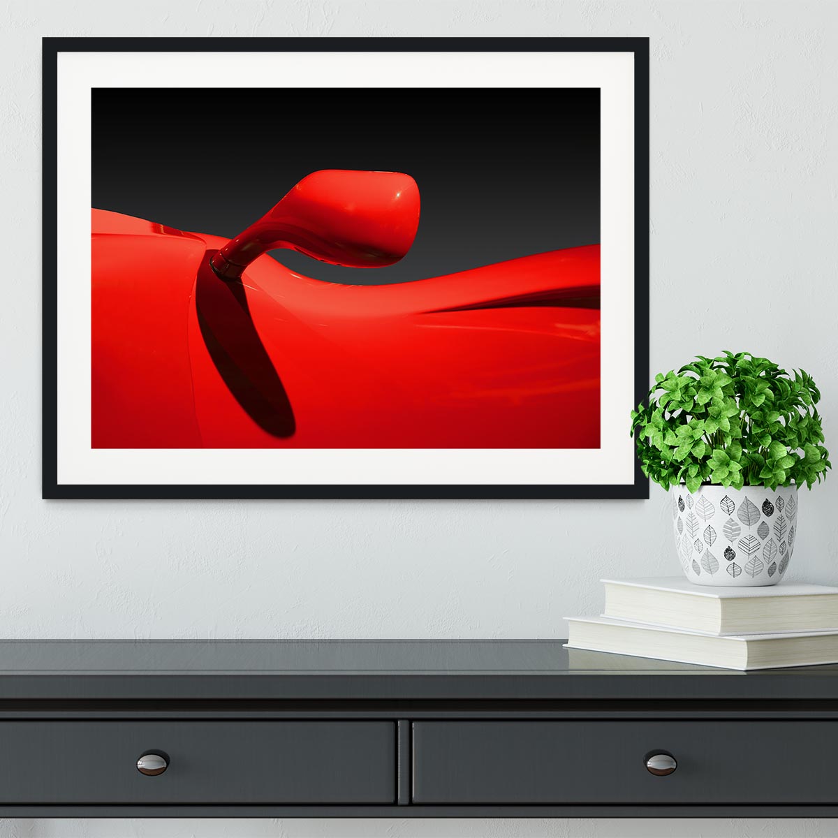 Red Car Framed Print - Canvas Art Rocks - 1