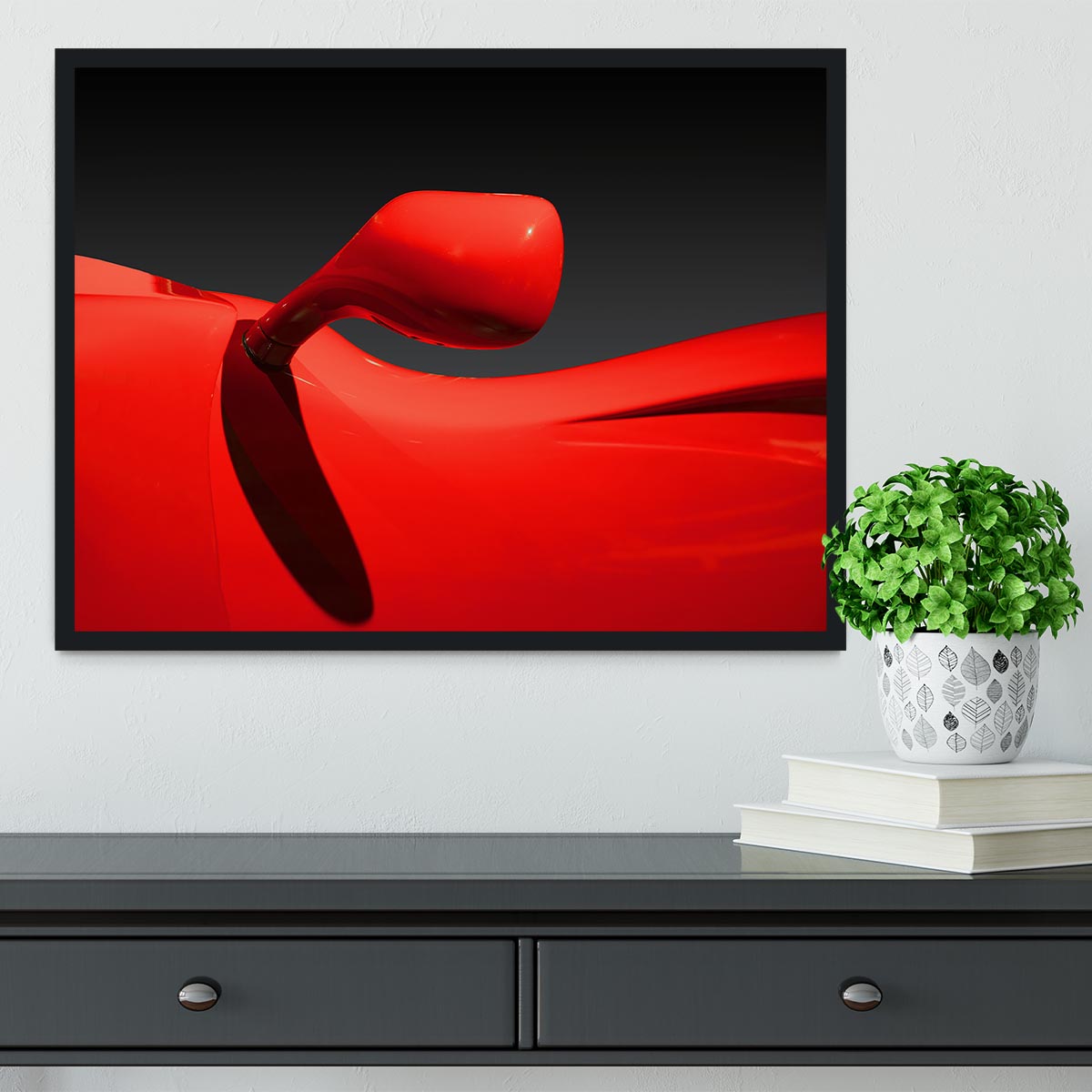 Red Car Framed Print - Canvas Art Rocks - 2