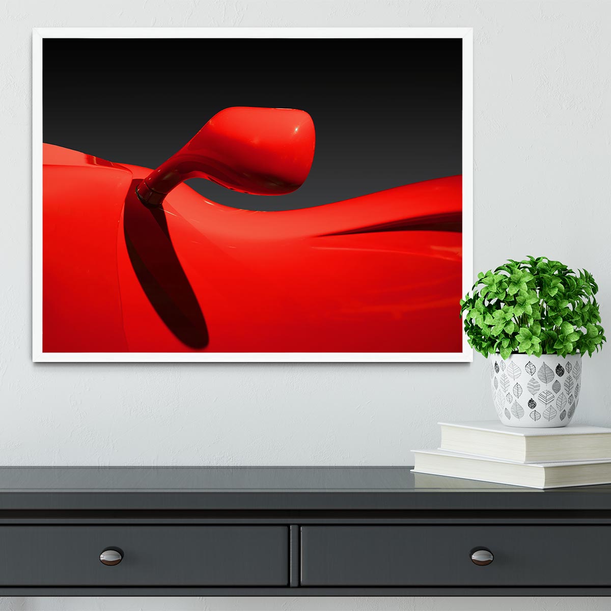Red Car Framed Print - Canvas Art Rocks -6