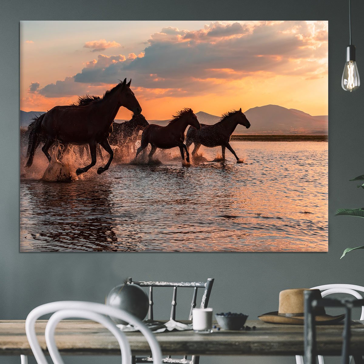 Water Horses Canvas Print or Poster - Canvas Art Rocks - 3